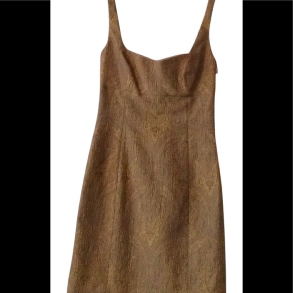 Elie Tahari Gold Gaylan Cocktail Dress - Picture 7 of 7